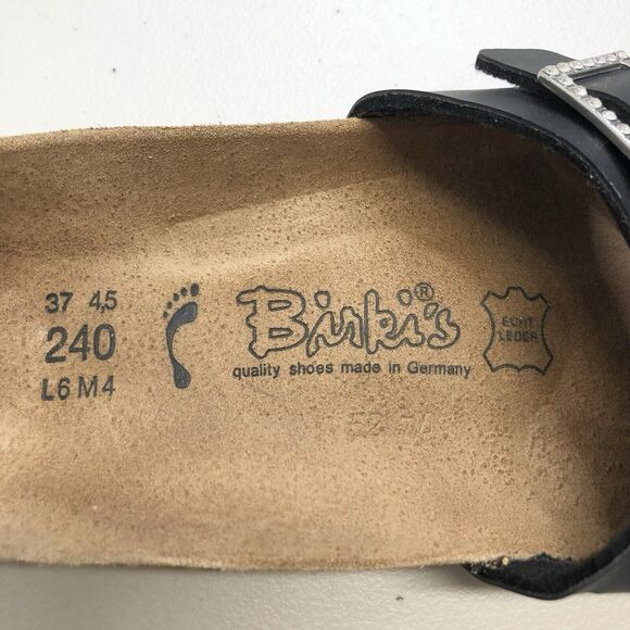 Birkenstock Madrid Black Single Strap Rhinestone Sandals Women's Comfort 37 - Picture 6 of 9
